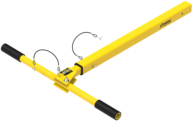 Adjustable T-bar leg for pole hoist