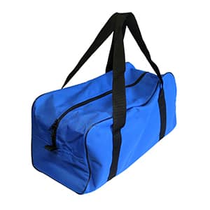 a blue canvas bag
